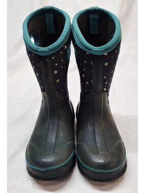 Kids Bogs Classic Plus Waterproof Insulated Boots Size 13 Black/Teal -30°F Cold